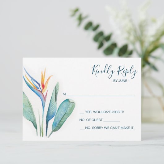 Botanische UAWG für tropisches Wasser RSVP Karte (Stehend Vorderseite)