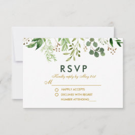 Botanische UAWG Hochzeit des grünen Wassers RSVP Karte