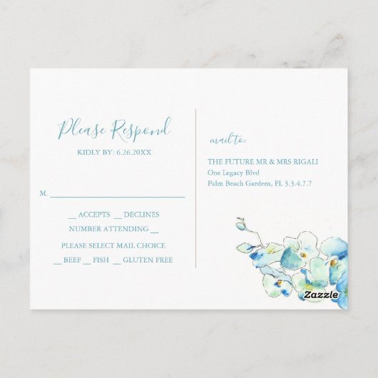 Botanische UAWG Postkarte mit Auswahl an Gerichten (Rückseite)