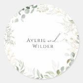 Botanische Umschlag Aufkleber für Hochzeiten und H (Vorderseite)