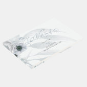 Botanische und florale Wasserfarbe in Dusty Blue Gästebuch (Ecke)