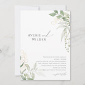 Botanische und goldene Hochzeit Einladung (Vorderseite)