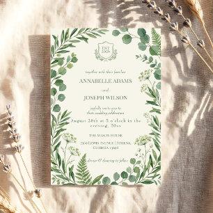Botanische und grüne Hochzeiten Einladung