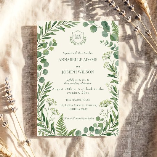 Botanische und grüne Hochzeiten Einladung