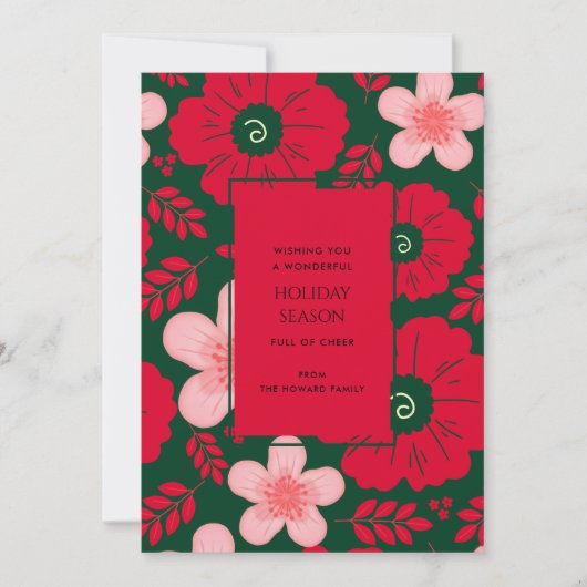 Botanische Urlaubskarte Rote Grüne Flora (Vorderseite)