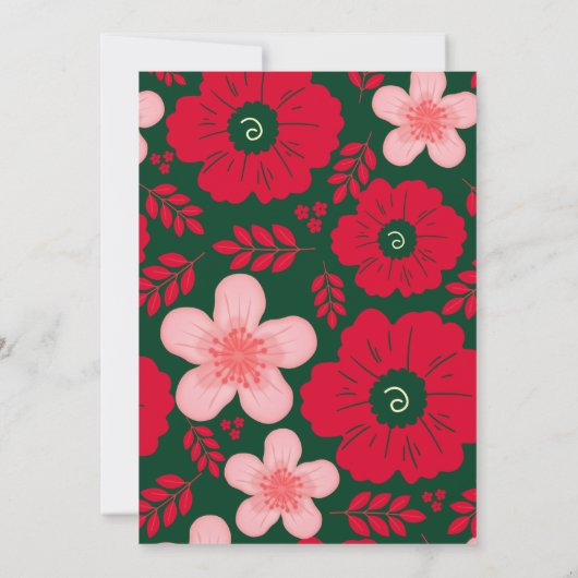 Botanische Urlaubskarte Rote Grüne Flora (Rückseite)
