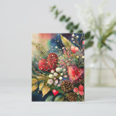 Botanische Valentinherzen Feiertagskarte (Stehend Vorderseite)