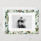 Botanische Variegation Winterberry Foto Weihnachte Feiertagskarte (Vorderseite)