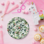 Botanische Variegation Winterberry Muster Weihnach Pappteller (Party)