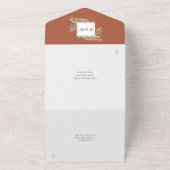 Botanische Vegetation Blätter Terracotta Foto Hoch All In One Einladung (Außenbereich)