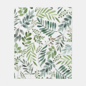 Botanische Vegetation Blätter Wasserfarbe Fleecedecke (Vorderseite)