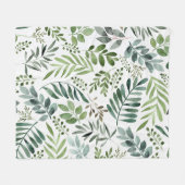 Botanische Vegetation Blätter Wasserfarbe Fleecedecke (Vorderseite (Horizontal))