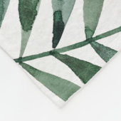 Botanische Vegetation Blätter Wasserfarbe Fleecedecke (Ecke)