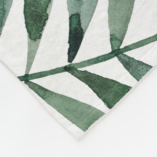 Botanische Vegetation Blätter Wasserfarbe Fleecedecke (Ecke)