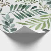 Botanische Vegetation Blätter Wasserfarbe Geschenkpapier (Ecke)