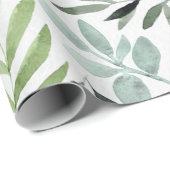 Botanische Vegetation Blätter Wasserfarbe Geschenkpapier (Rolleneckpunkt)