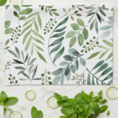 Botanische Vegetation Blätter Wasserfarbe   Geschirrtuch (Gefaltet)