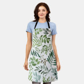 Botanische Vegetation Blätter Wasserfarbe  Schürze (Getragen)