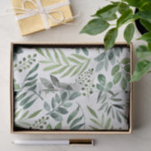 Botanische Vegetation Blätter Wasserfarbe  Seidenpapier (Geschenk)