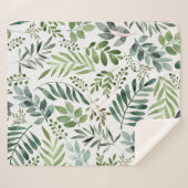 Botanische Vegetation Blätter Wasserfarbe Sherpadecke (Vorderseite (Horizontal))