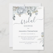 Botanische Vegetation Blume Blaue Rose Einladung (Vorderseite)