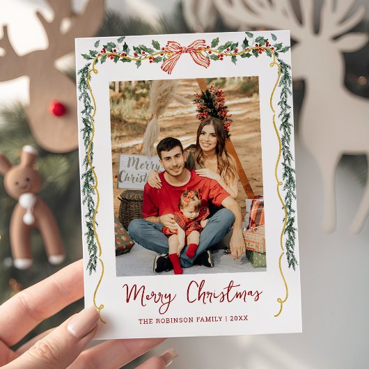 Botanische Vegetation & Bow Frohe Weihnachten 1 Fo