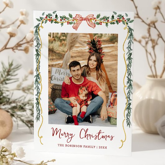 Botanische Vegetation & Bow Frohe Weihnachten 1 Fo