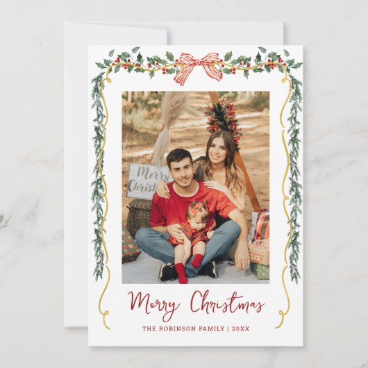 Botanische Vegetation & Bow Frohe Weihnachten 1 Fo (Vorderseite)