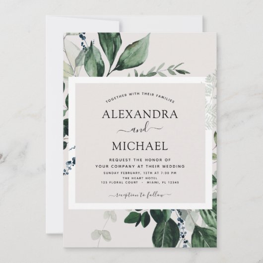 Botanische Vegetation Einladung (Vorderseite)