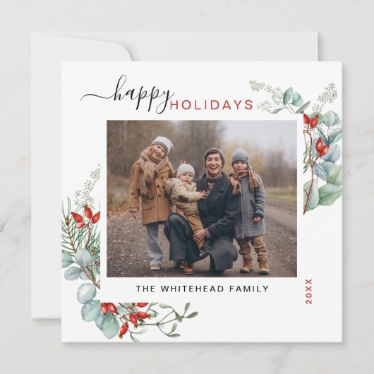 Botanische Vegetation Feiertagskarte (Vorderseite)