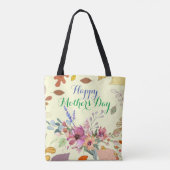 Botanische Vegetation Foliage Happy Mütter Day Flo Tasche (Rückseite)