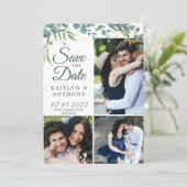 Botanische Vegetation Gold 7 Foto Save the Date (Stehend Vorderseite)