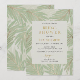 Botanische Vegetation Gold Modernes Brautparty Einladung