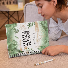 Botanische Vegetation & Gold Personalisiert jährli Planer