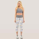 Botanische Vegetation Gray Capri Leggings (Vorderseite)