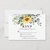 Botanische Vegetation Hochzeit Sonnenblume RSVP Karte (Vorderseite)