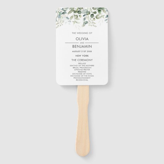 Botanische Vegetation | Hochzeitsprogramm Fächer (Vorderseite)