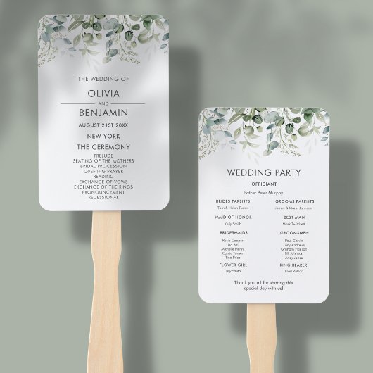 Botanische Vegetation | Hochzeitsprogramm Fächer