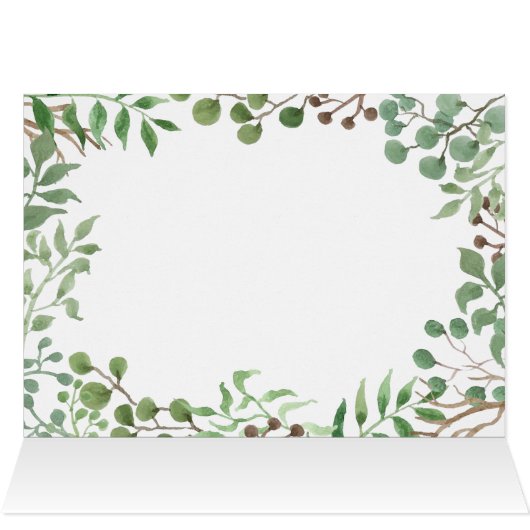 Botanische Vegetation | Leaf | Hochzeit Danke (Innenansicht Horizontal (Oben))