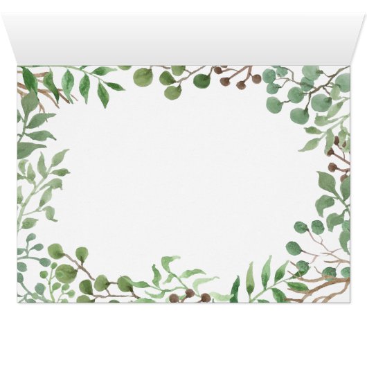 Botanische Vegetation | Leaf | Hochzeit Danke (Innenansicht Horizontal (Unten))