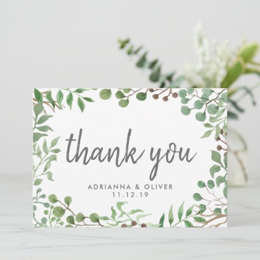 Botanische Vegetation | Leaf | Hochzeit Danke (Stehend Vorderseite)