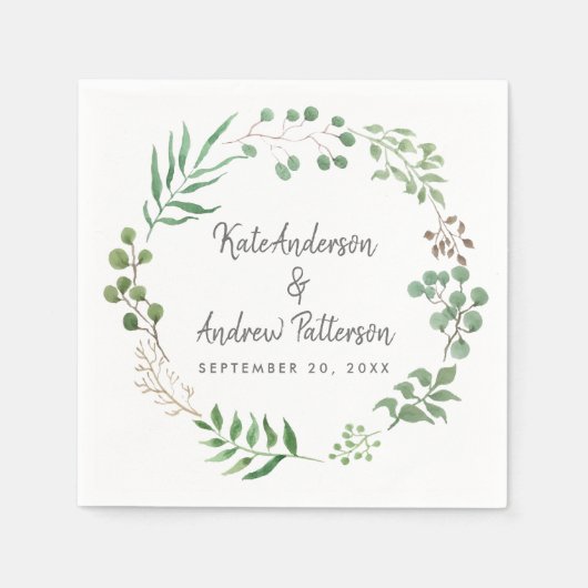 Botanische Vegetation | Leaf | Hochzeit Serviette (Vorderseite)