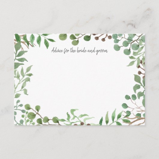 Botanische Vegetation | Leaf | Hochzeitsratgeber Hinweiskarte (Vorderseite)