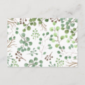 Botanische Vegetation | Leaf | Hochzeitsratgeber Hinweiskarte (Rückseite)