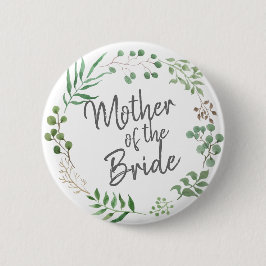 Botanische Vegetation | Leaf | Mutter der Braut Button