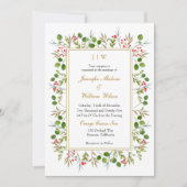 Botanische Vegetation Monogam Weihnachtsfeier Einladung (Vorderseite)
