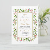 Botanische Vegetation Monogam Weihnachtsfeier Einladung (Stehend Vorderseite)