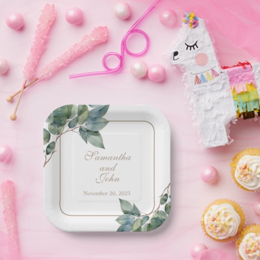 Botanische Vegetation Pappteller (Party)