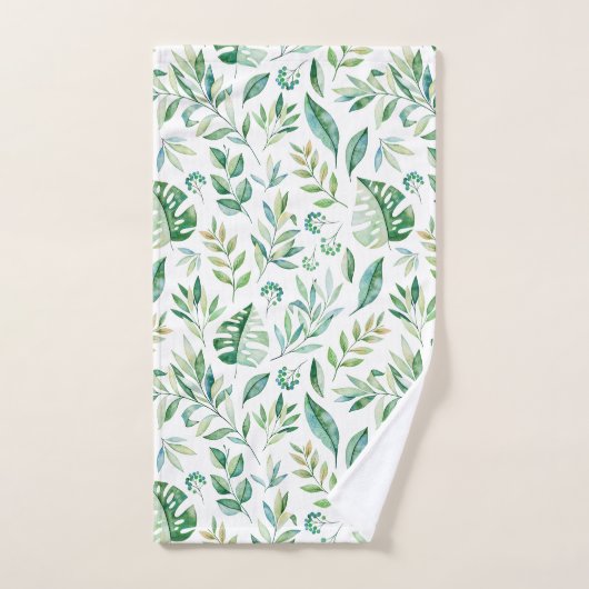 Botanische Vegetation Rustikales Foliage Muster Handtuch (Handtuch)