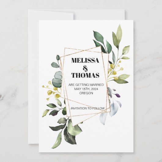 Botanische Vegetation Save the Date Einladung (Vorderseite)